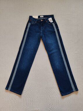NWT Kensie Jeans Retro Luxe Stretch Straight Leg Side Stripe Denim Size 0/25
